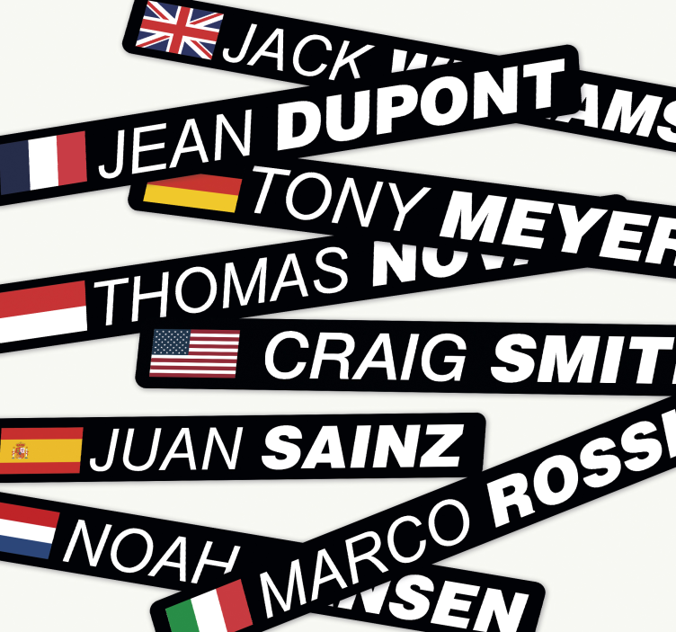 Vinilo bicicleta de carretera con bandera y nombre - TenVinilo