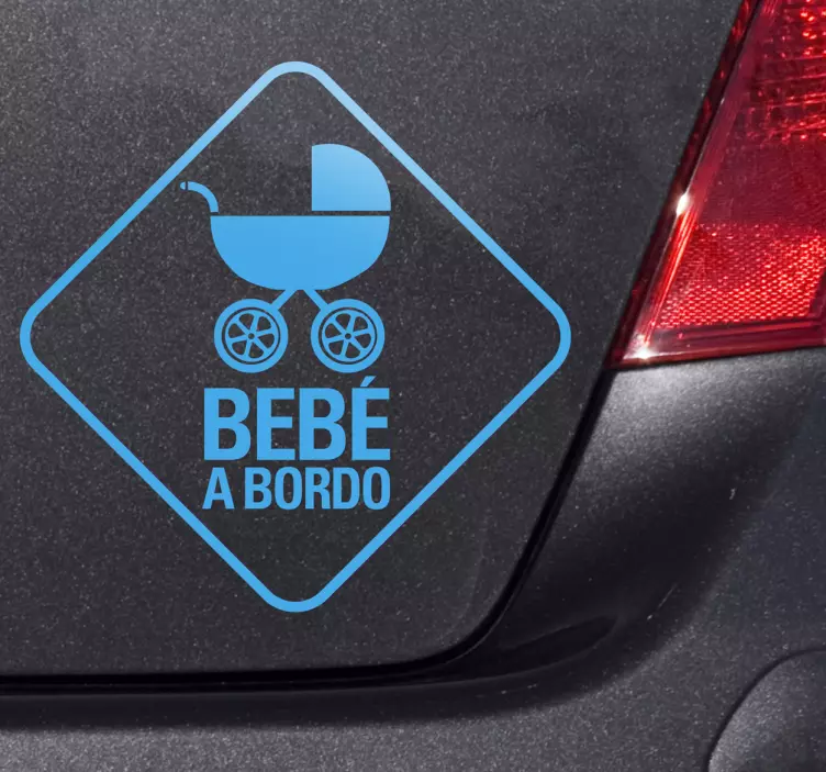 Adhesivo bebé a bordo carrito linea - TenVinilo