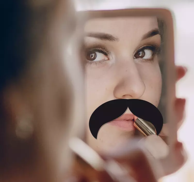 Adhesivo decoración espejo bigote - TenVinilo