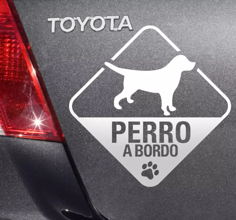 Adhesivo perro a bordo linea - TenVinilo