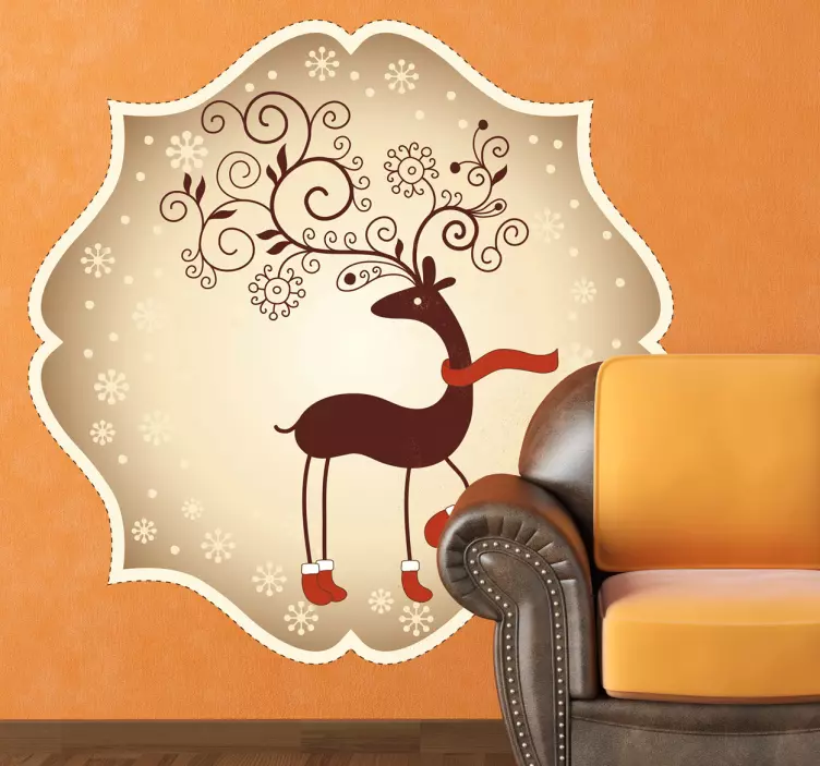 Adhesivo reno navidad decoración - TenVinilo