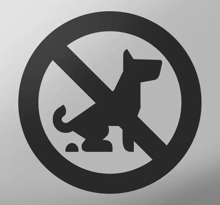 Adhesivo señal prohibido perros caca - TenVinilo
