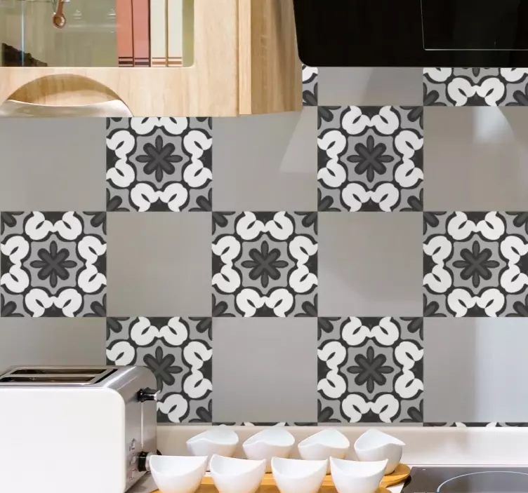 Azulejo adhesivo diseño de cocina geométrico - TenVinilo