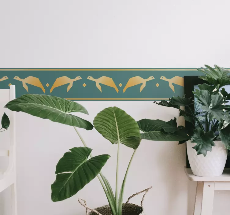 Cenefa adhesiva elegante patrón de pájaro - TenVinilo