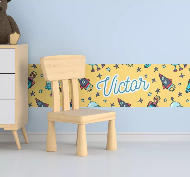 Cenefa adhesiva nombre personalizable - TenVinilo