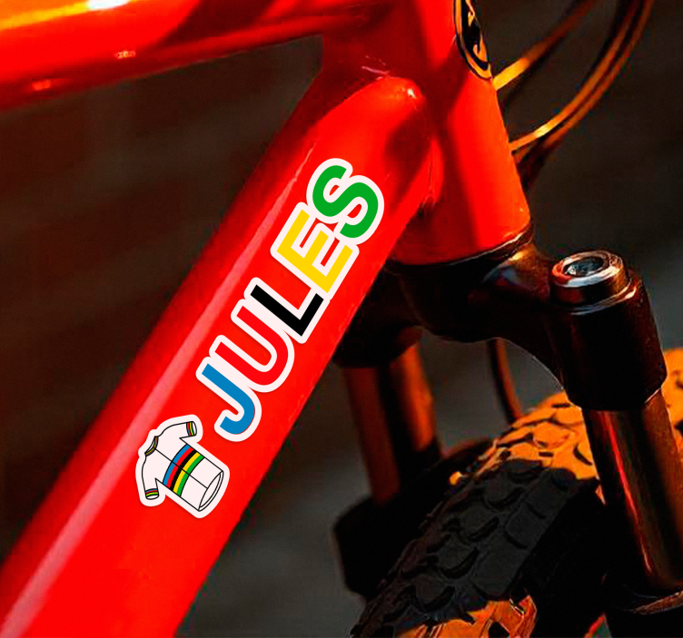 Vinilo bici maillot de ciclismo campeón del mundo - TenVinilo