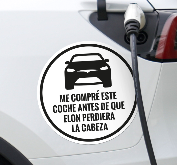 Pegatina coche me compré este tesla antes - TenVinilo