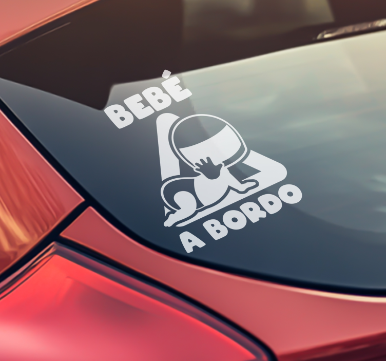 Pegatina coche motera a bordo - TenVinilo