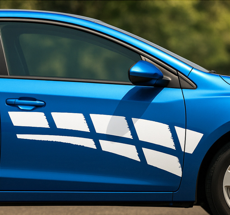 Pegatina coche rayas abstractas monocolor - TenVinilo