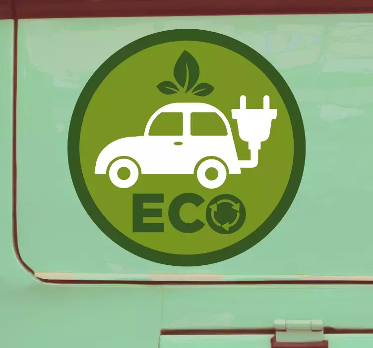 Pegatina coche vehículo ecológico - TenVinilo