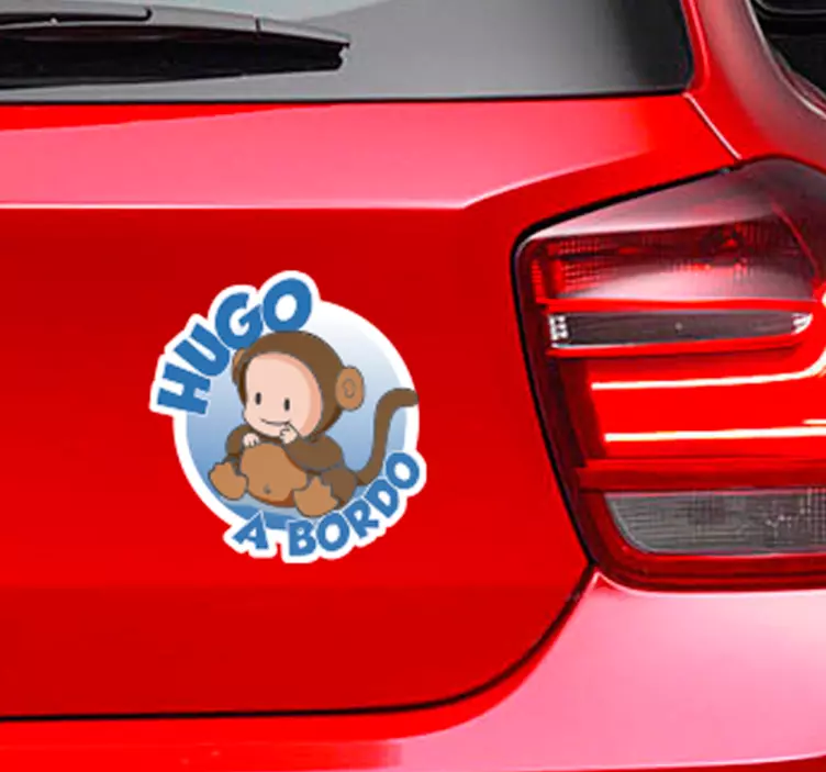 Pegatina de bebé a bordo con nombre - TenVinilo