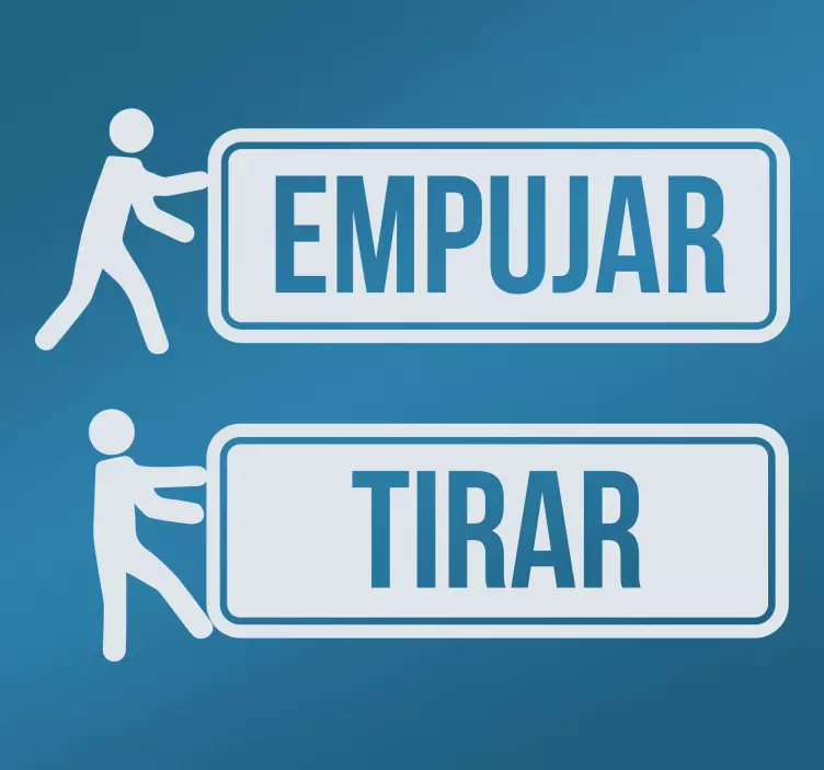 Vinilo para puerta icono empujar y tirar - TenVinilo