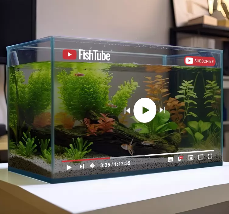 Vinilo pez jugador de pecera - TenVinilo