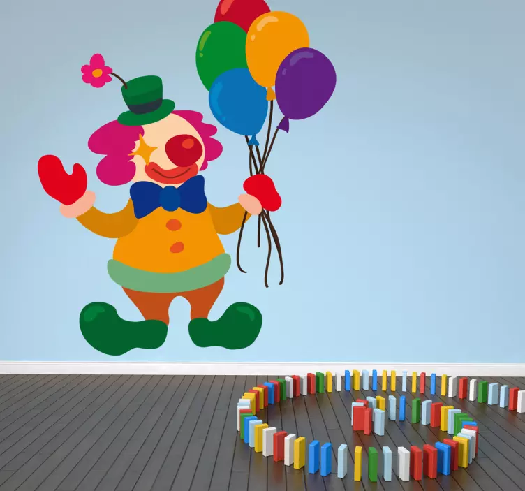 Pegatina infantil clown con globos - TenVinilo