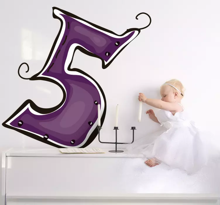 Vinilo infantil número cinco - TenVinilo