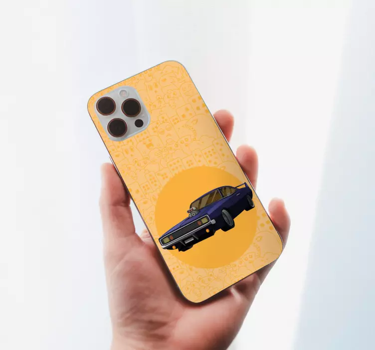 Pegatina iPhone coche deportivo morado - TenVinilo