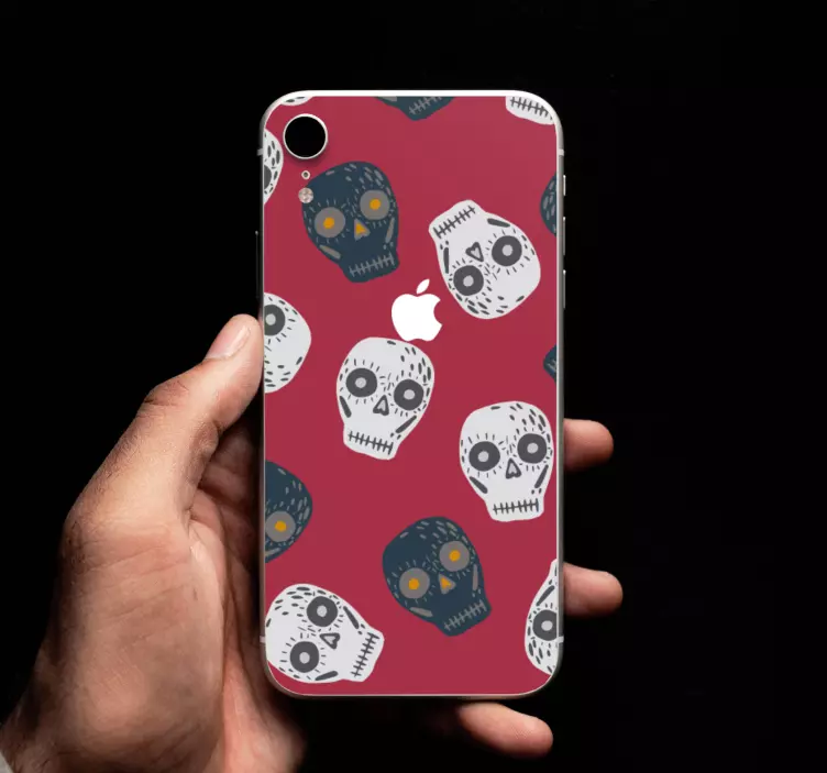 Pegatina iPhone emblema de calavera - TenVinilo