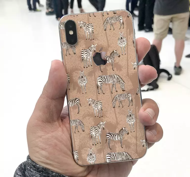 Pegatina iPhone estampado de cebra - TenVinilo