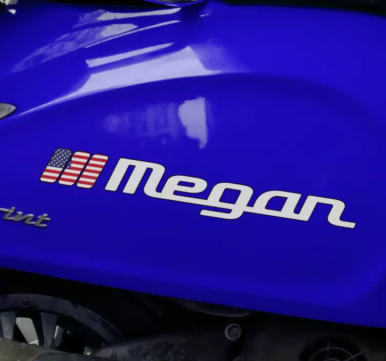 Pegatina moto bandera personalizada de ee. Uu. - TenVinilo