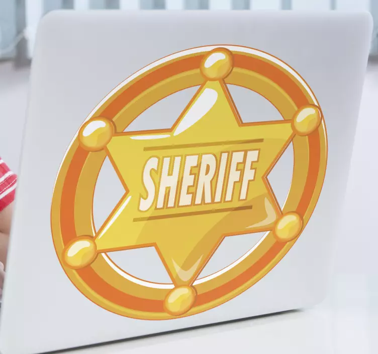 Pegatina para portátil insignia de la estrella del sheriff - TenVinilo