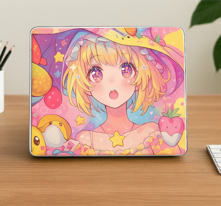 Pegatina para portátil kawaii pastel anime - TenVinilo