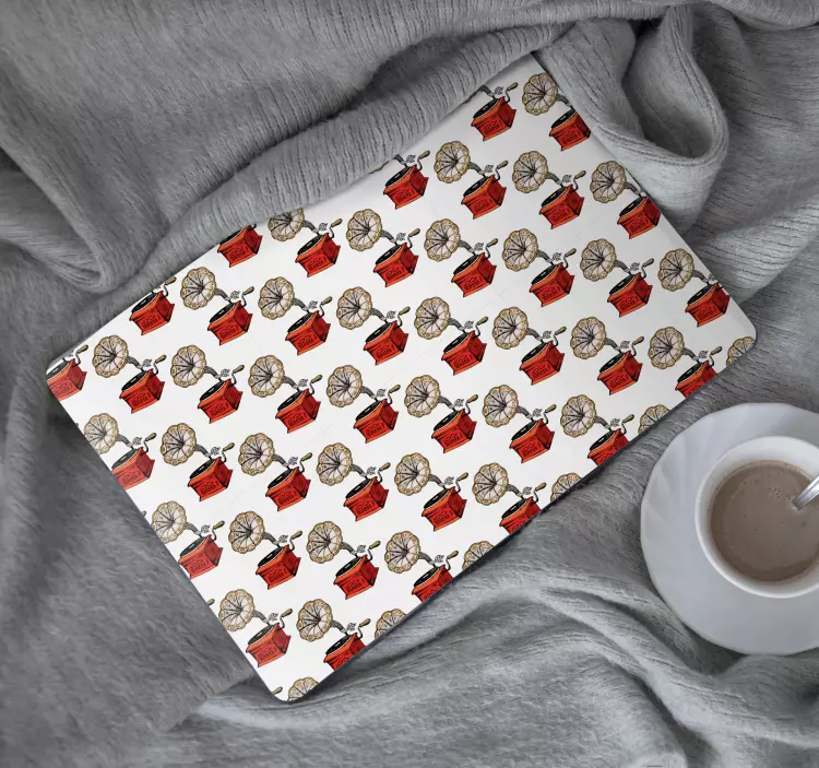 Vinilo para portátiles Patrón de gramófono retro - TenVinilo