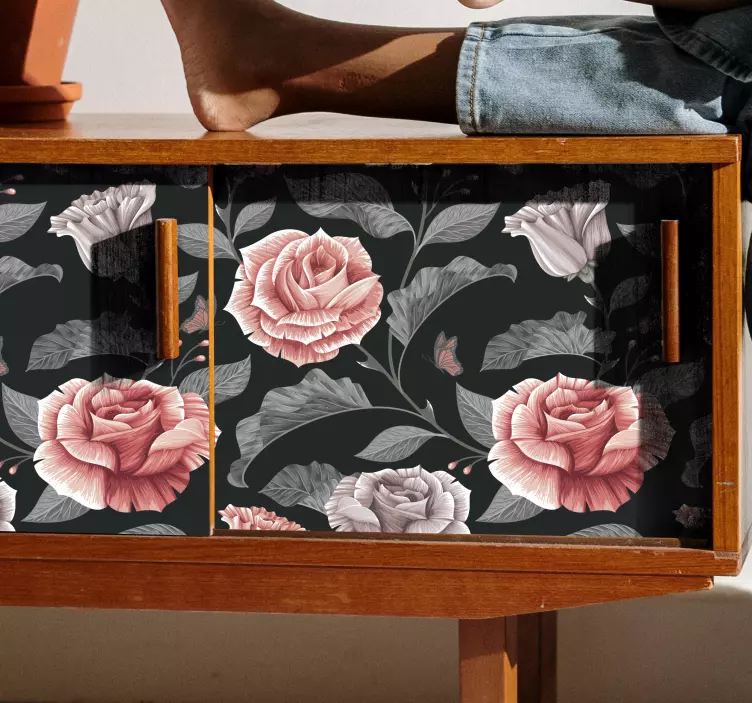 Vinilo para portátiles Patrón de rosas - TenVinilo