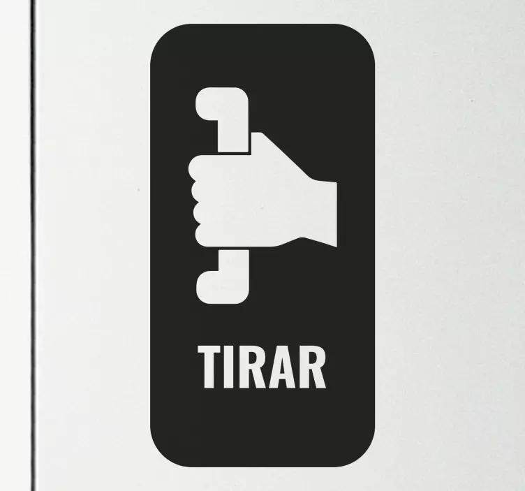Vinilo para puerta icono tirar - TenVinilo
