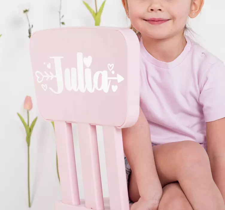 Vinilo para mueble Nombre personalizado con amor - TenVinilo