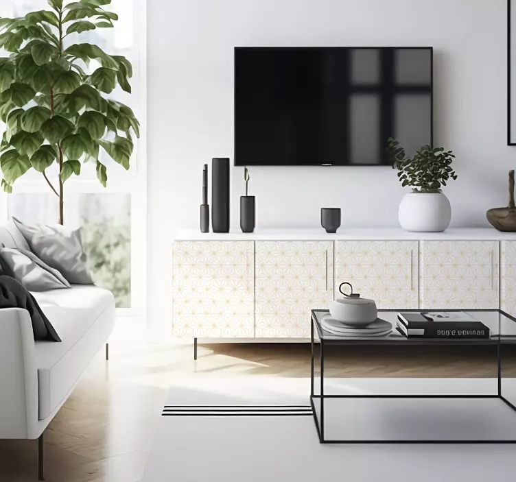 Vinilo trazo líneas blancas y doradasLíneas blancas y doradas - TenVinilo