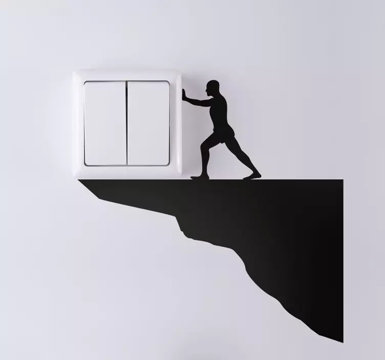 Vinilo silueta Hombre empujando - TenVinilo