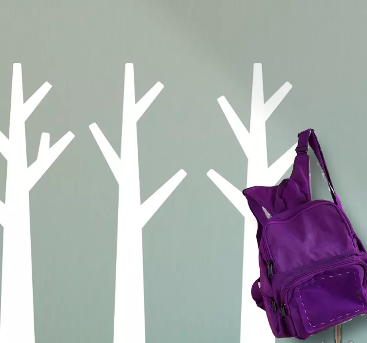 Perchero adhesivo sombras artísticas de árboles - TenVinilo