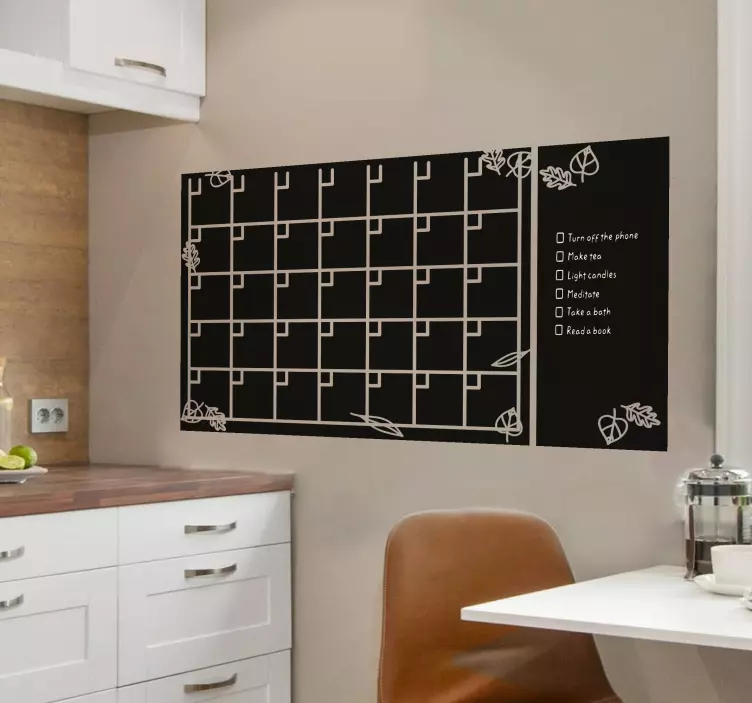 Vinilo pizarra negra Planificador semanal y notas - TenVinilo