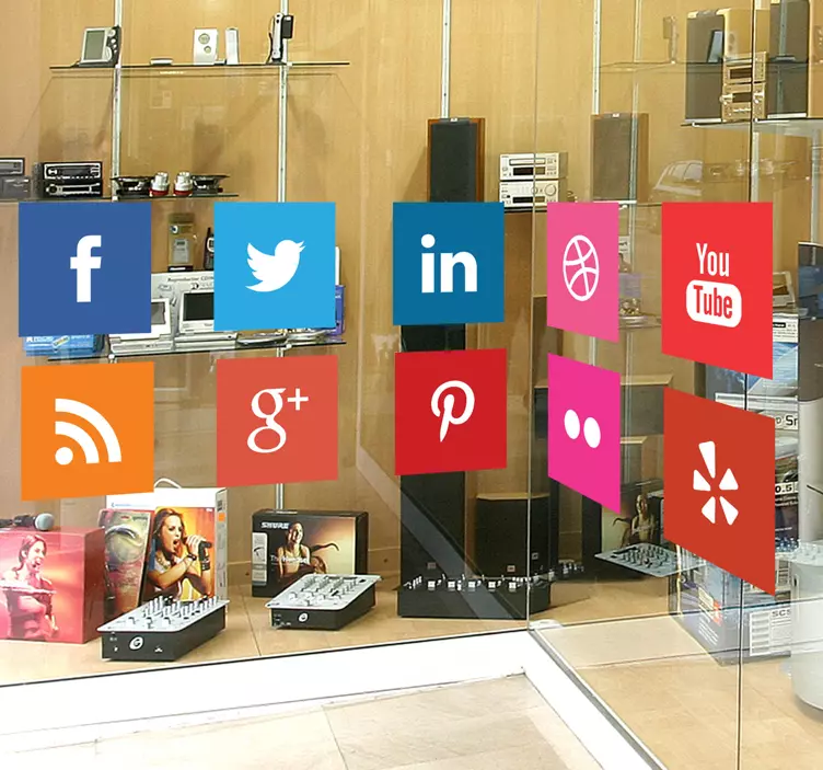 Sticker adhesivos iconos RRSS - TenVinilo