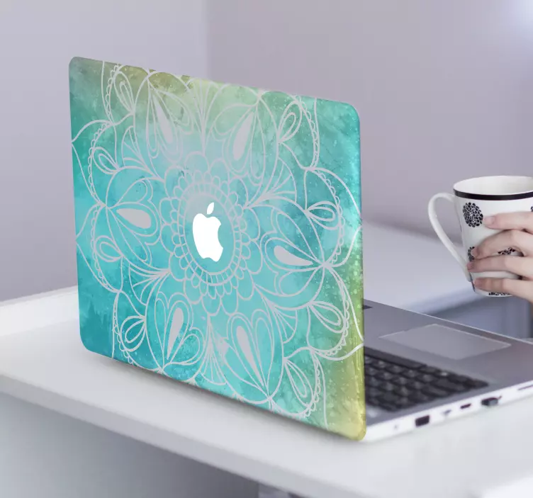 Vinilo adhesivo de macbook estilo mandala - TenVinilo