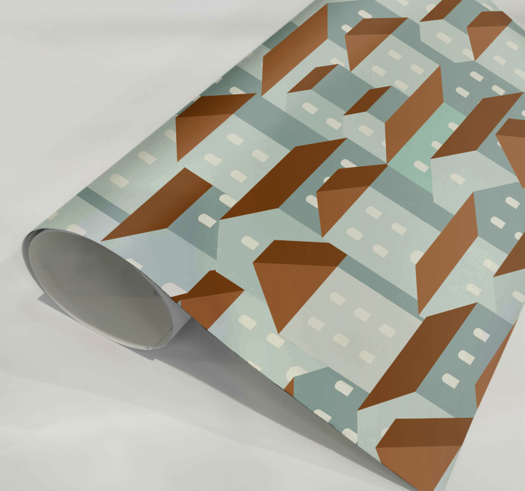 Vinilo para mueble ilustración de un pueblo Ilustración de una al - TenVinilo