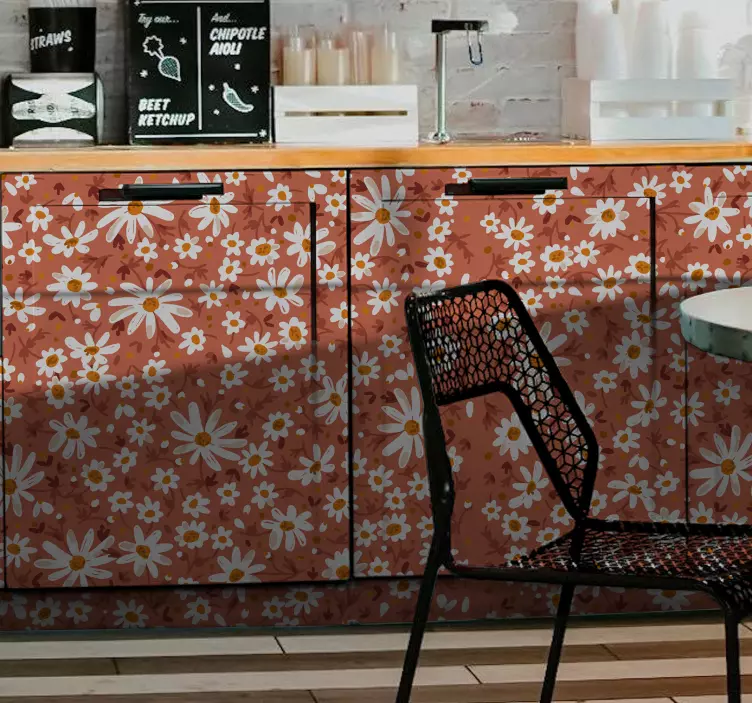 Vinilo para mueble margaritas vintage - TenVinilo