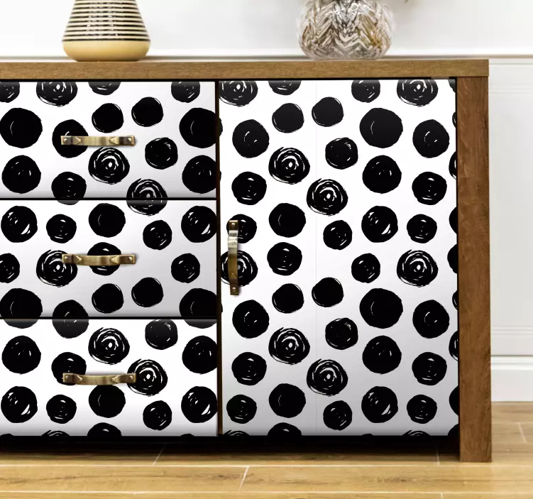 Vinilo para mueble patrón de puntos negrita - TenVinilo