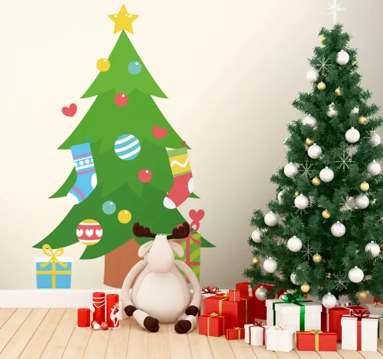 Vinilo árbol de navidad ornamental - TenVinilo