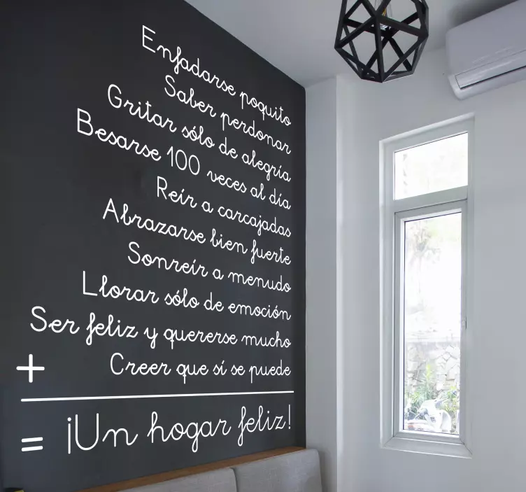 Vinilo autoadhesivo 10 normas del hogar - TenVinilo