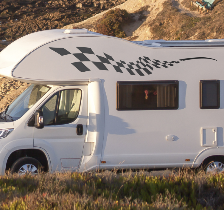Vinilo autocaravana bloques de carreras laterales - TenVinilo