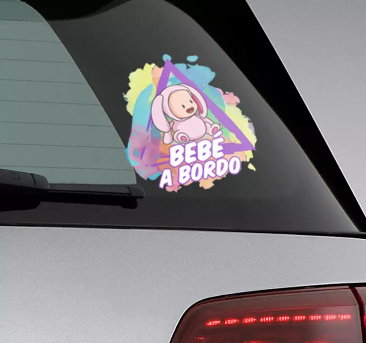 Vinilo bebé a bordo estilo splatter - TenVinilo