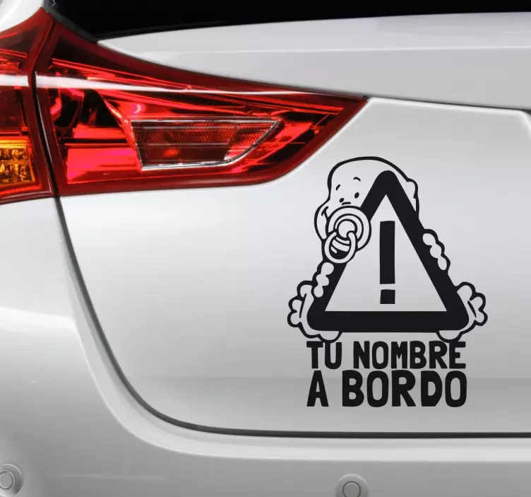 Pegatina bebé a bordo personalizable - TenVinilo
