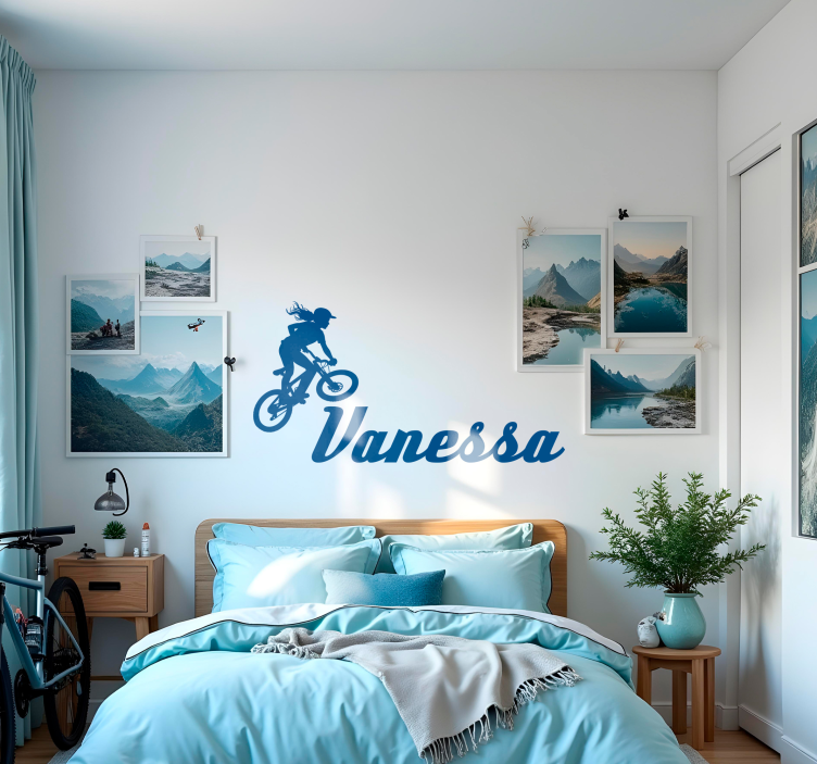 Vinilo ciclismo jinete personalizable - TenVinilo