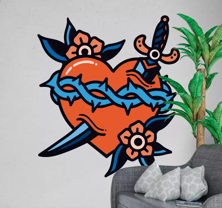 Vinilo de amor corazón y espada - TenVinilo