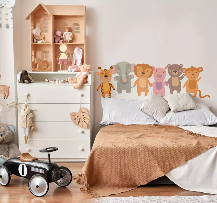 Vinilo animal salvaje dibujos animales de cabecero - TenVinilo