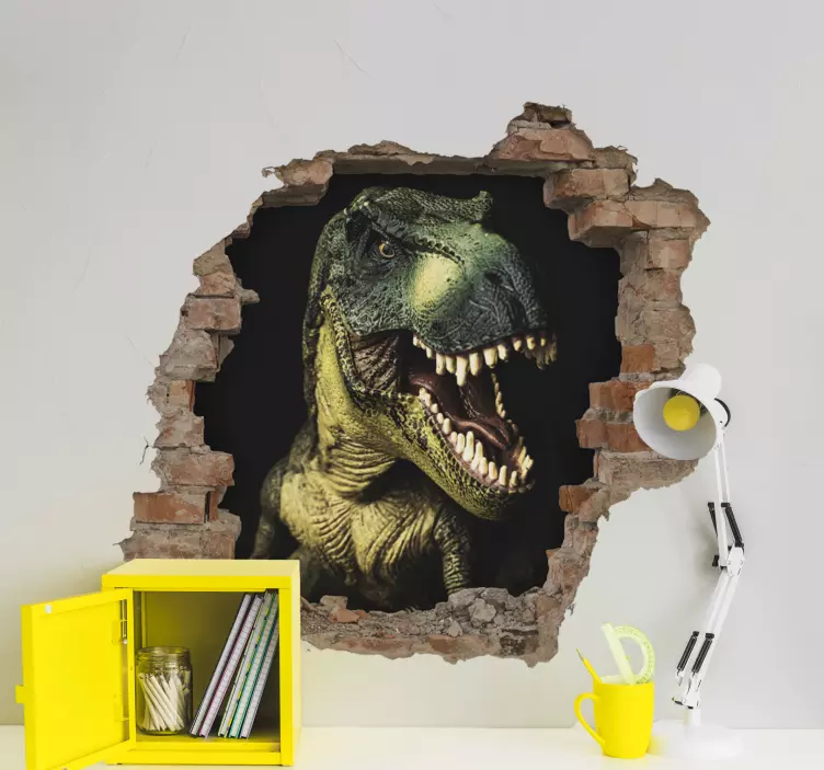 Vinilo dinosaurios 3D con T-Rex - TenVinilo