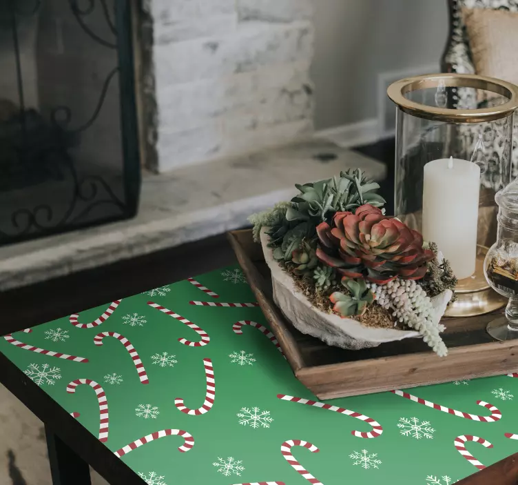 Vinilo para muebles bastones navideños - TenVinilo