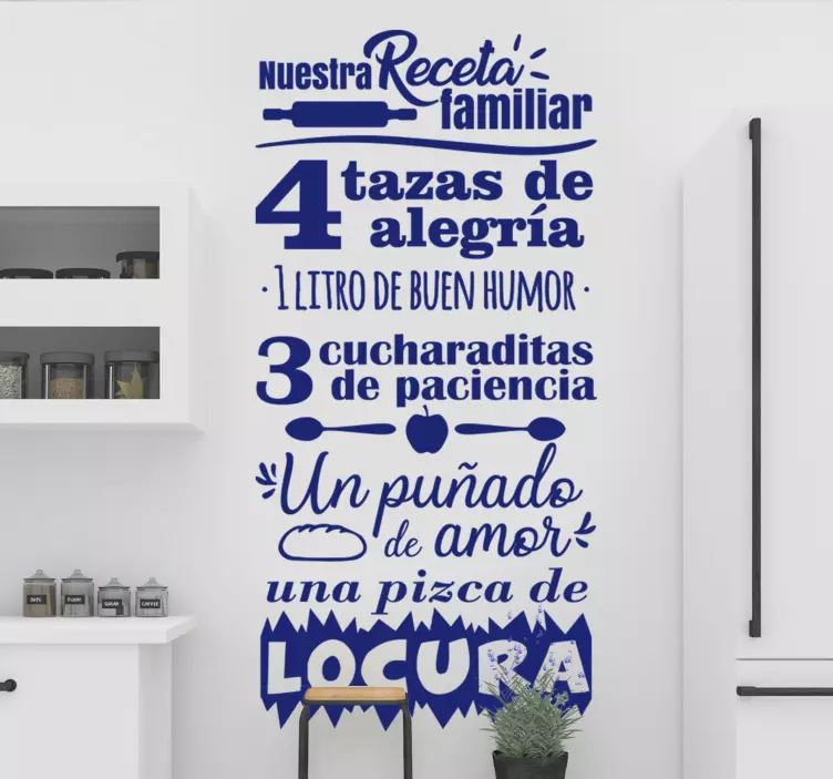 Vinilo adhesivo de pared familiar clásico azul - TenVinilo