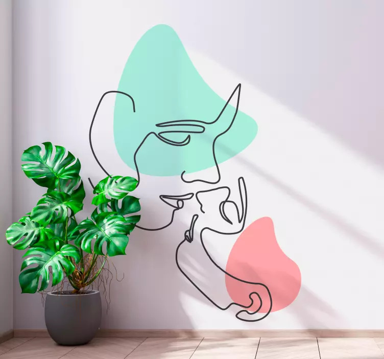 Vinilo personas silueta pareja  - TenVinilo